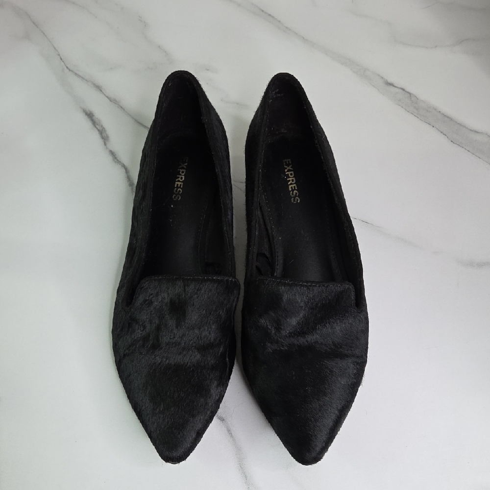 Express Women's Haircalf Black Loafers